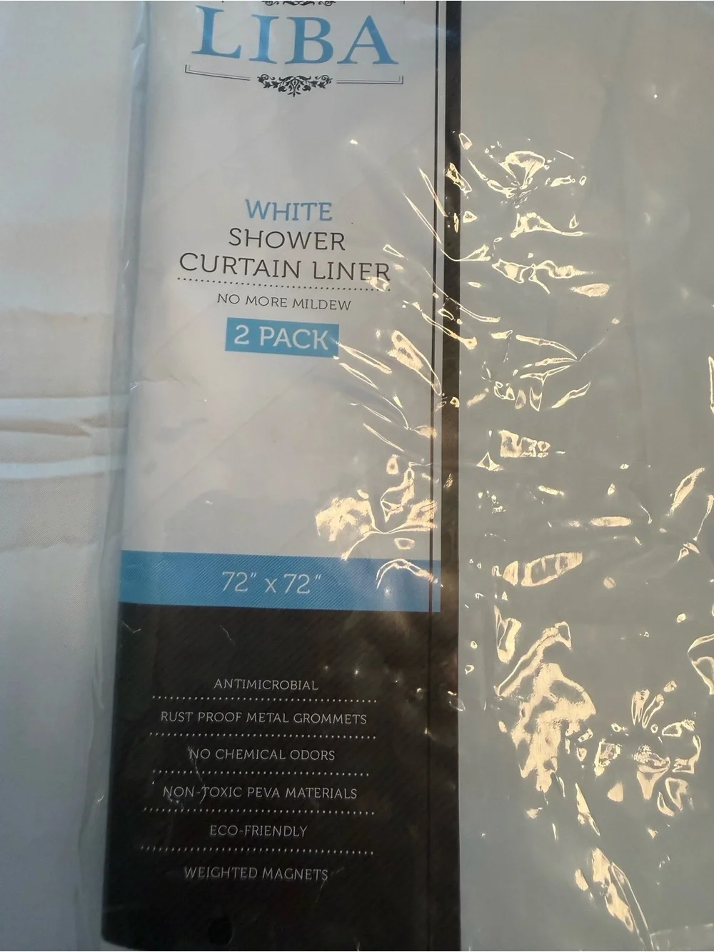 White Shower Curtain Liner - Water-Resistant 2-Pack